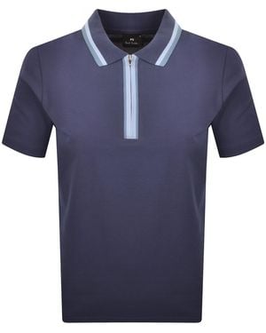 Paul Smith Tipped Polo T Shirt - Blue