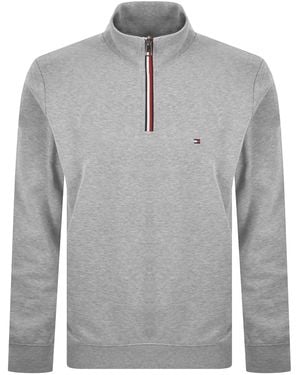 Tommy Hilfiger Quarter Zip Fleece Sweatshirt - Grey