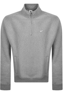 Nike Brushed Quarter Zip Sweatshirt - Grey