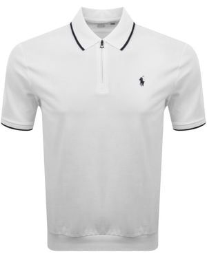 Ralph Lauren Stretch Mesh Zip Polo - Grey