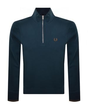 Fred Perry Half Zip Sweatshirt - Blue