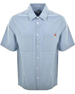 Maison Kitsuné Relaxed Short Sleeve Shirt - Blue