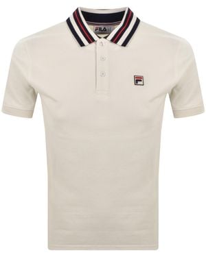 Fila Fila Achille Heritage Tape Polo T Shirt Off - Natural