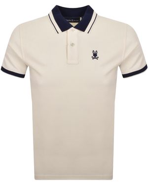 Psycho Bunny Textured Collar Polo T Shirt - Natural