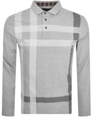 Barbour Blaine Long Sleeve Polo T Shirt - Grey
