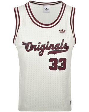 adidas Originals Basketball Jersey Vest Ivory - Gray