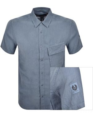 Belstaff Scale Short Sleeved Shirt - Blue