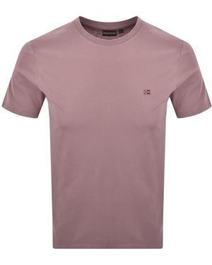 Napapijri Salis Sum Logo T Shirt - Purple