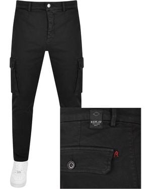 Replay Jaan Hyperflex Slim Fit Cargo Jeans - Black