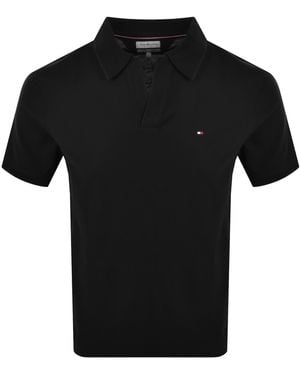 Tommy Hilfiger V Neck Crepe Polo - Black