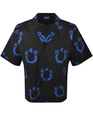 HUGO All Over Print Shirt - Blue