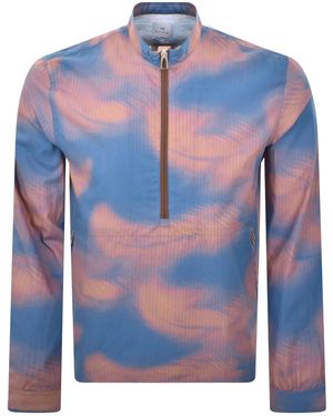 Paul Smith Shadow Palm Half Zip Jacket - Blue