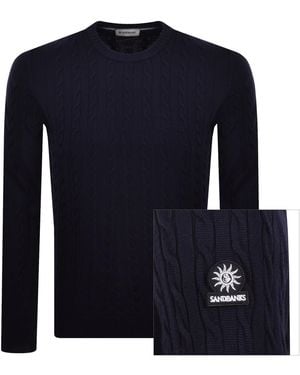 Sandbanks Cable Knit Jumper - Blue