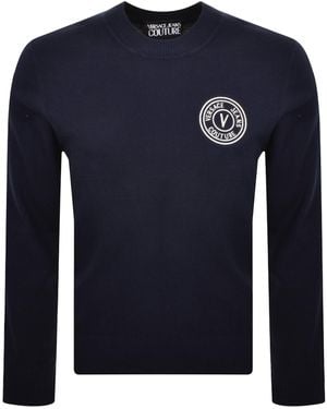 Versace Jeans Couture Couture Logo Knit Sweater - Blue
