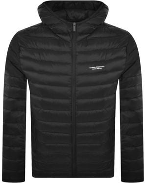 ARMANI EXCHANGE Hooded Down Jacket - Black