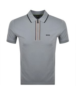 BOSS Boss Slim Fit Philix Polo T Shirt - Grey