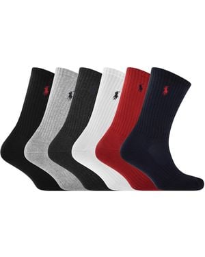 Ralph Lauren 6 Pack Crew Socks - Black