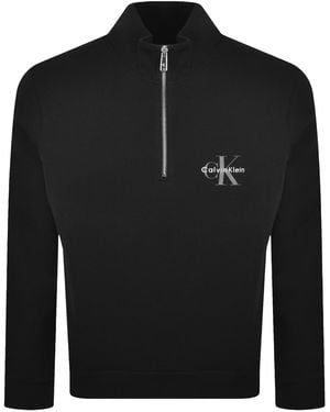 Calvin Klein Jeans Monologo Zip Sweatshirt - Black