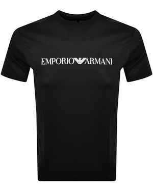 Armani Emporio Crew Neck Logo T Shirt - Black
