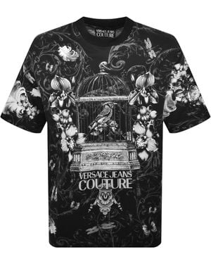 Versace Jeans Couture Couture Floral T Shirt - Black