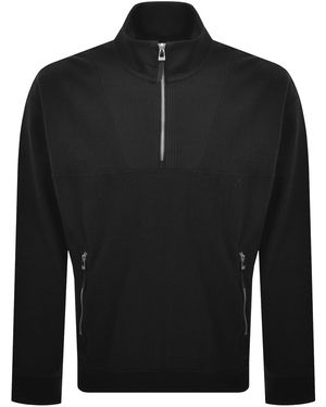 HUGO Deren Half Zip Sweatshirt - Black