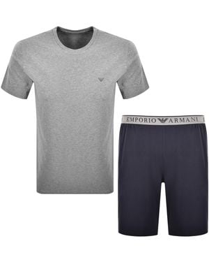 Armani Emporio Short Pyjama Loungewear Set - Grey