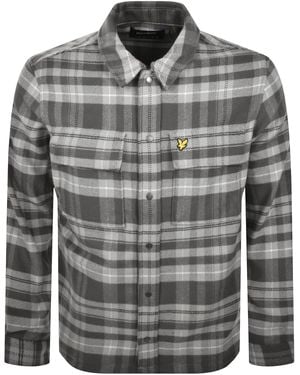 Lyle & Scott Brushed Tartan Overshirt - Grey