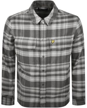 Lyle & Scott Brushed Tartan Overshirt - Gray