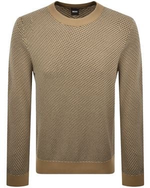 BOSS BUSINESS Boss Diagonal Knit Jumper Medium - Brown