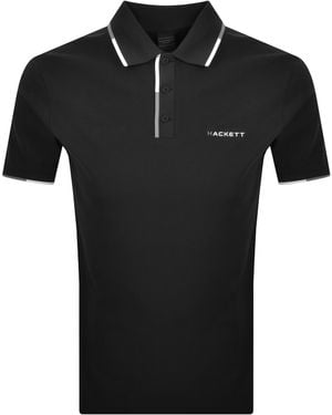 Hackett Tipped Polo T Shirt - Black