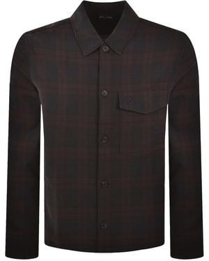 Fred Perry Textured Check Overshirt - Black