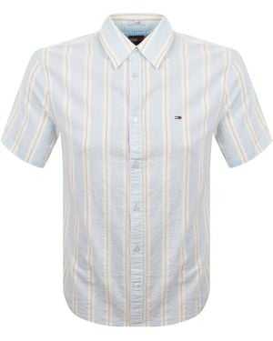 Tommy Hilfiger Seersucker Striped Shirt - Blue