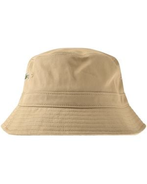 Lacoste Logo Bucket Hat - Natural