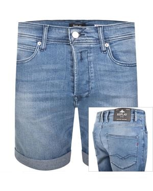 Replay Denim Shorts Mid Wash - Blue