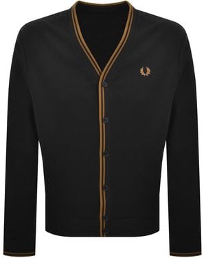 Fred Perry Tipped Pique Cardigan - Black