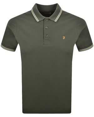 Farah Farah Bowes Tipping Polo T Shirt - Green