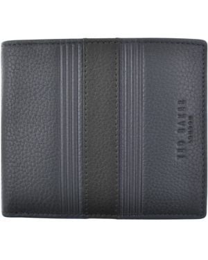 Ted Baker Striped Leather Wallet - Black