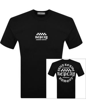 Replay Logo T Shirt - Black