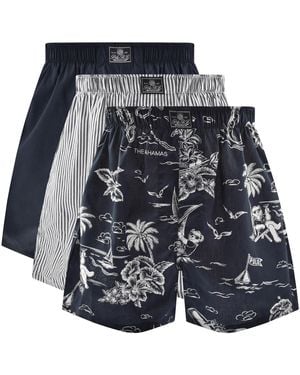 Ralph Lauren Underwear 3 Pack Boxer Shorts - Blue