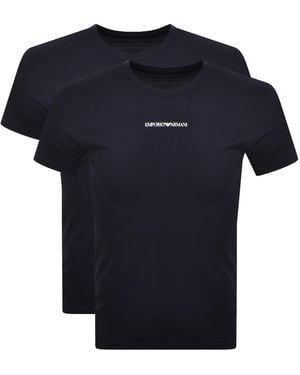 Armani Emporio 2 Pack Logo T Shirts - Blue