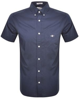 GANT Poplin Short Sleeved Shirt - Blue