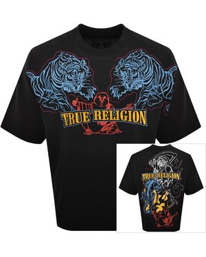 TRUE RELIGION Tiger Oversized T Shirt - Black
