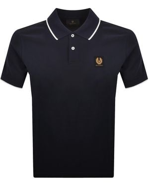 Belstaff Tipped Polo T Shirt Dark Ink - Blue