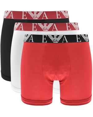Armani Emporio Underwear 3 Pack Boxer Briefs - Red