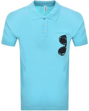 Moschino Swim Short Sleeved Polo T Shirt - Blue