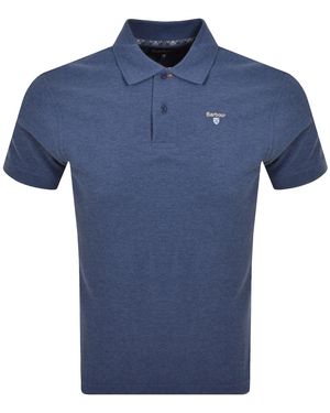 Barbour Tartan Pique Polo T Shirt - Blue