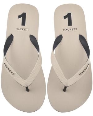 Hackett Capri Numbers Flip Flops Off - Natural