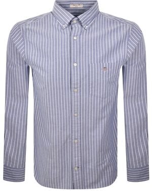 GANT Long Sleeved Oxford Stripe Shirt - Blue