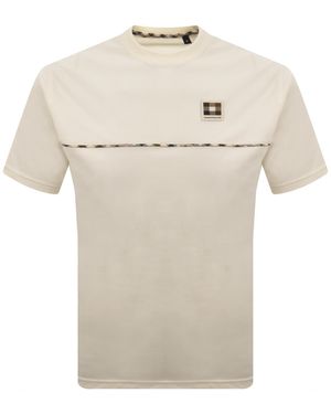 Aquascutum Club Check Piping T Shirt - Natural