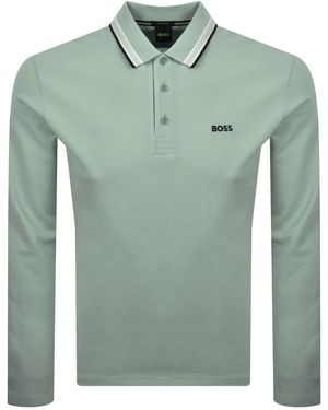 BOSS Boss Plisy Long Sleeve Polo - Green